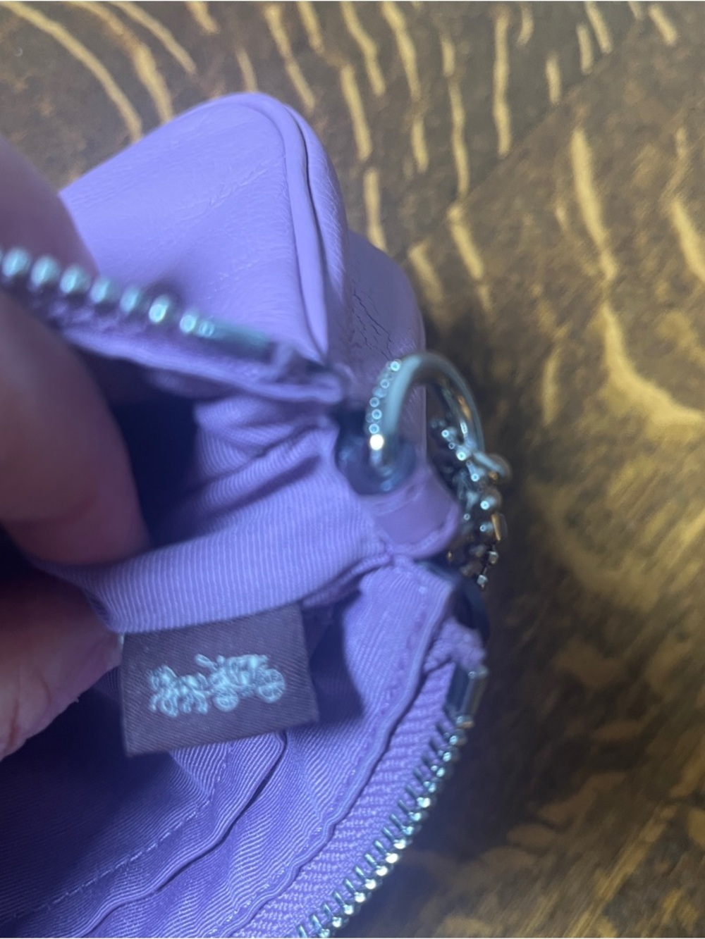 Coach Purple Pebbled Leather Nolita Silver Chain Small Shoulder Bag - Picture 6 of 8